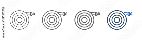 Outline icon set featuring hose designs