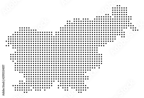Black Dot Slovenia Map European Country