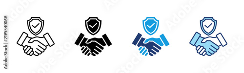 Trust icon set multiple style collection