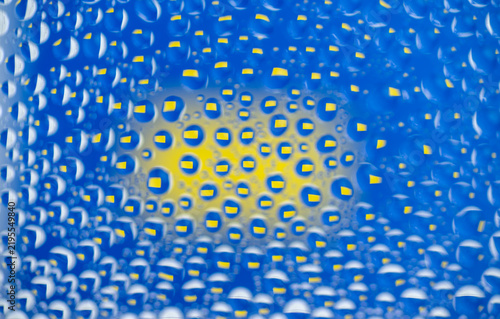 Colorful Abstract Background with Water Drops Macro Photo