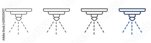 Outline icon set of sprinklers featuring sprinkler designs.