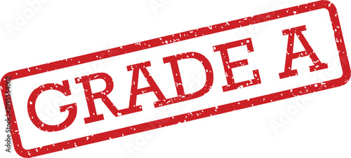 Red rectangular stamp with the bold text GRADE A indicates excellent quality or high academic achievement
