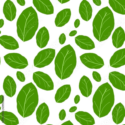 green leaves seamless pattern