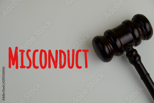 Canvastavla Legal Misconduct Concept with Wooden Judge Gavel on Court Table Symbolizing Justice Abuse, Corruption, and Unethical Behavior