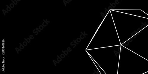 Принти на полотні Abstract Pentagon Polygon Wireframe with Black Copy Space