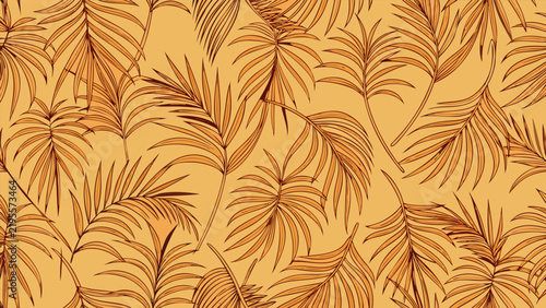 Seamless tropical palm leaf pattern vector graphic illustration background with tropical leaves palm foliage botanical design graphic texture nature repeat summer print jungle flora tropical