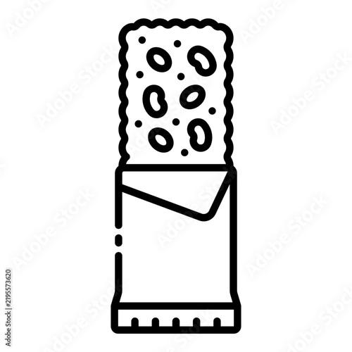 granola bar icon. healthy oat snack. nutritious energy food. fitness breakfast