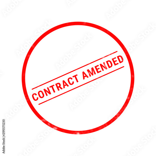 Fotografie A bright red circular rubber stamp graphic featuring the bold text contract amen