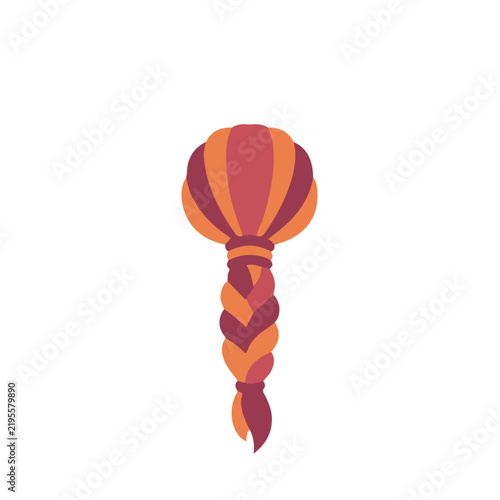 Hair Braid Flat Vector Icon