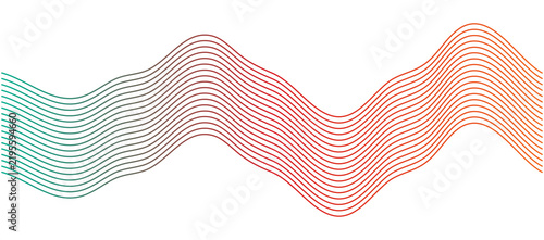 Abstract wavy striped pattern banner in pastel gradient
