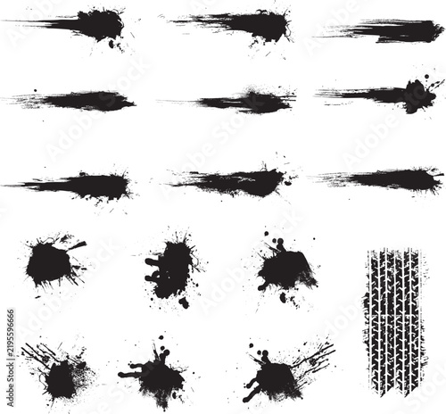 Grunge Brush Strokes and Ink Splatter Elements Collection
