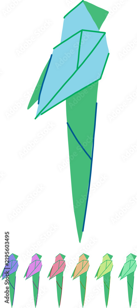 Obraz premium elephant origami animals cartoon. swan butterfly, dog fish, horse bird elephant origami animals sign vector