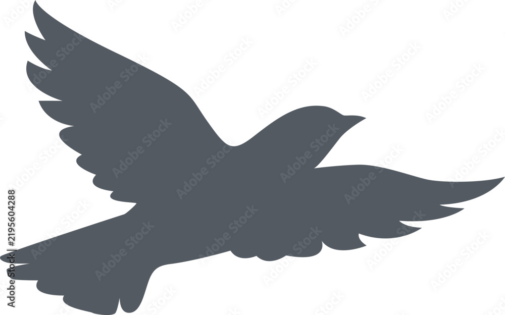 Fototapeta premium Bird in Flight Silhouette Illustration