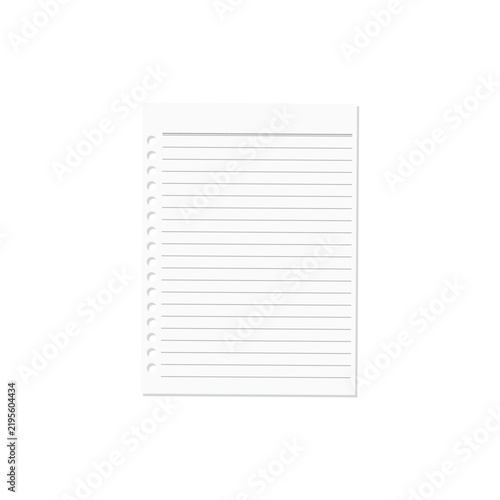 Vector illustration of a blank binder notebook sheet.