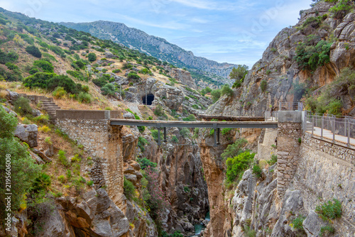 cliffside walkway known as the Caminito del Rey in the province of Málaga, Spain