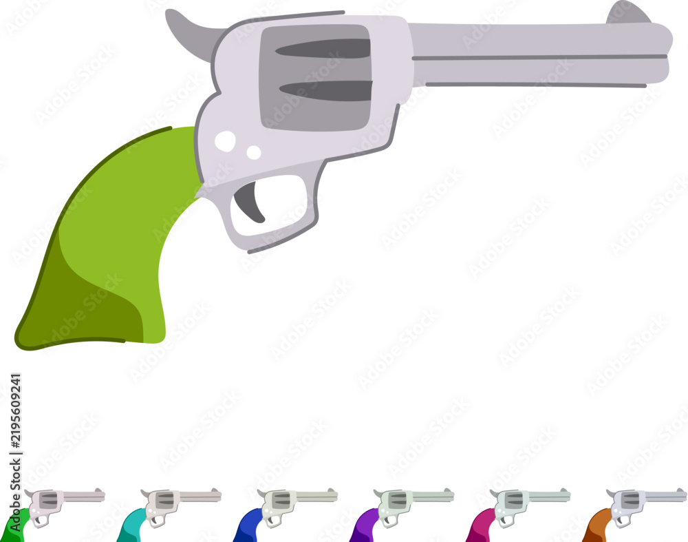 Obraz premium Revolver gun representing concepts of crime, security, law enforcement, western culture, danger, and self defense, presented in a simple, flat design for various applications