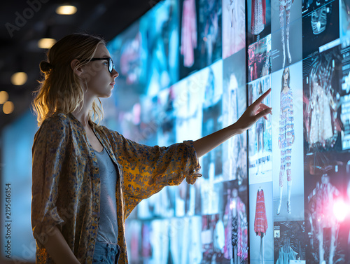 presenting fashion designs on digital screen 