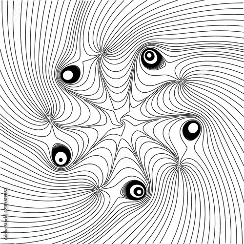 Fotografía Abstract graphic representation of circular flow field lines