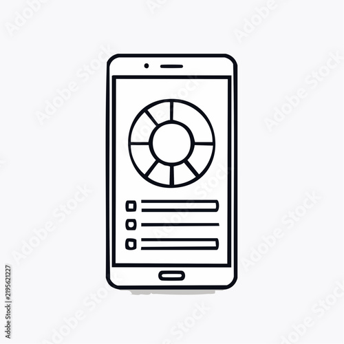 Mobile Data Dashboard Icon – Smartphone Analytics and Performance Visualization