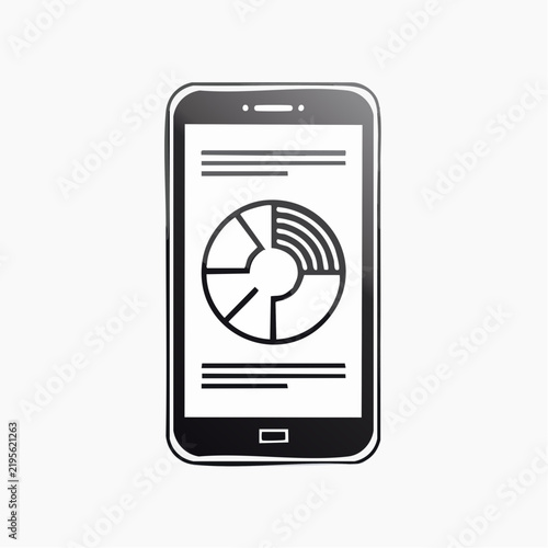 Mobile Analytics Dashboard Icon – Smartphone Data Visualization and Report