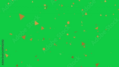 Gold Triangle Confetti Falling Animation on Chroma Key Green Screen