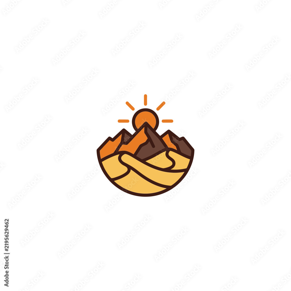 Fototapeta premium Desert logo icon design template vector illustration