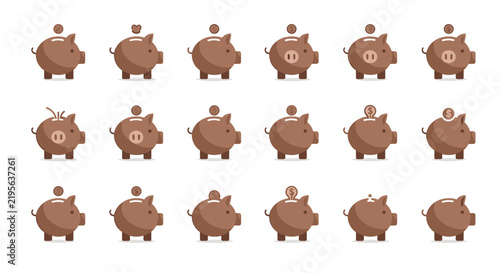 Multiple brown piggy bank charms.