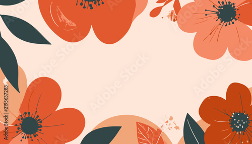 Orange flowers with green leaves.