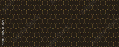 Hexagon technology black and gold colored honeycomb abstract background.  Eps10