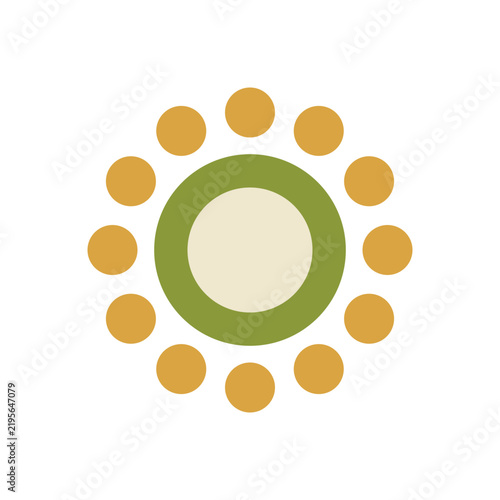 Groovy Sun Dots, retro groovy seventies vector illustration