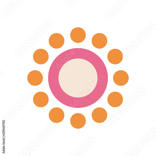 Groovy Sun Dots, retro groovy seventies vector illustration