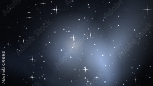 Starry night sky with glowing nebulae and twinkling stars for space backgrounds.