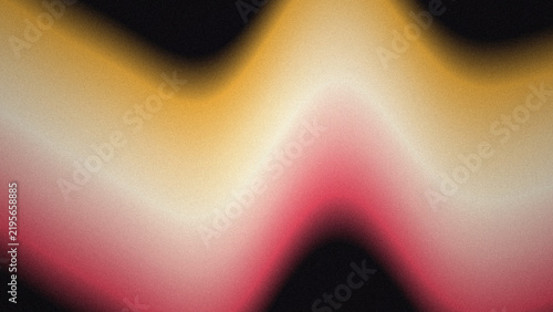 Abstract wave background with yellow, red, black colors and grainy texture.