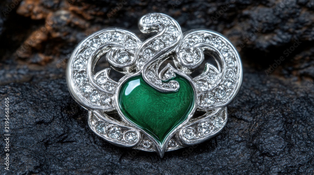 Obraz premium Slytherin House Crest in Polished Silver and Emerald