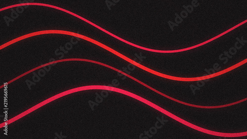 Abstract flowing red lines with textured grain dark digital background art.