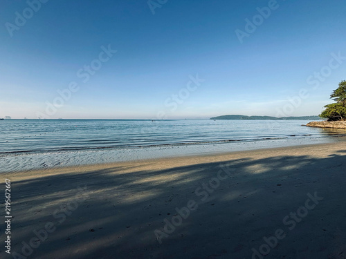 Peaceful Morning Seascape at Ao Nang Beach with Island Views, Krabi, Thailand