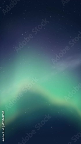 Vertical Aurora Borealis Northern Lights Animation with Shimmering Green and Purple Waves