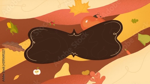 Animated autumn background with falling leaves
