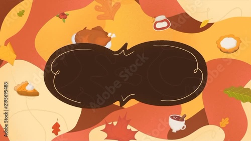 Animated autumn background with falling leaves