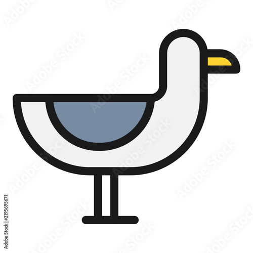 seagull filled outline icon