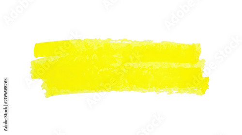 Yellow highlighter stroke isolated on transparent background