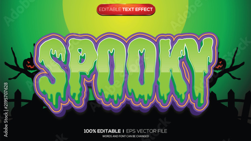 3d text effect spooky theme