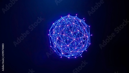 Futuristic Artificial Intelligence Neural Network Concept with Copy Space