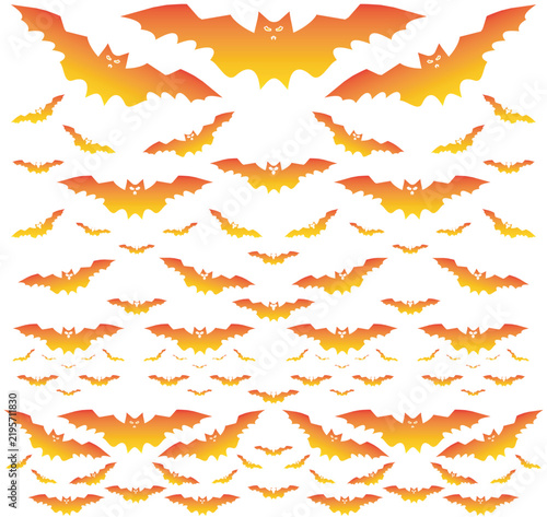 bats flying seamless pattern on white background halloween design element