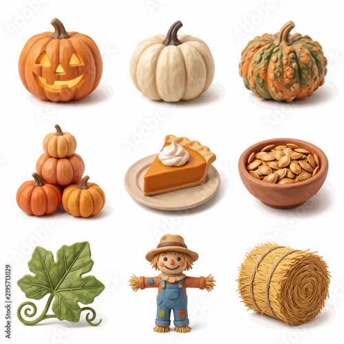 Autumn Harvest Pumpkin Collection Vector Illustration For Festive Design