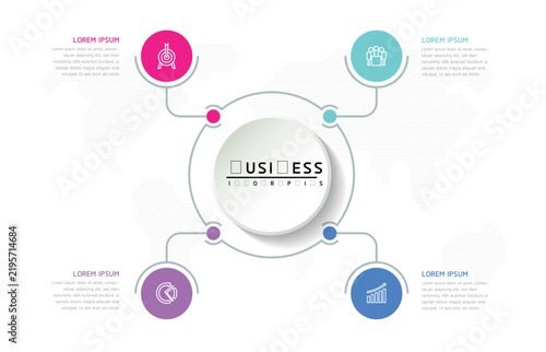 Vector infographic template showing steps or processes for business presentations and design creation.