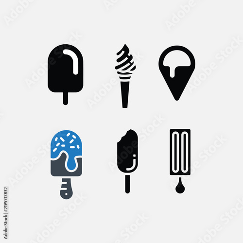 Ice cream icon set , cold, food and drink