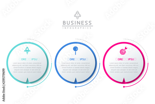 Vector infographic template showing steps or processes for business presentations and design creation.