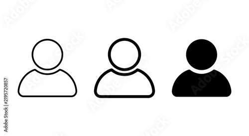 User Icon Set: Outline, Filled, Silhouette, Person Symbols for Profiles, Accounts, People