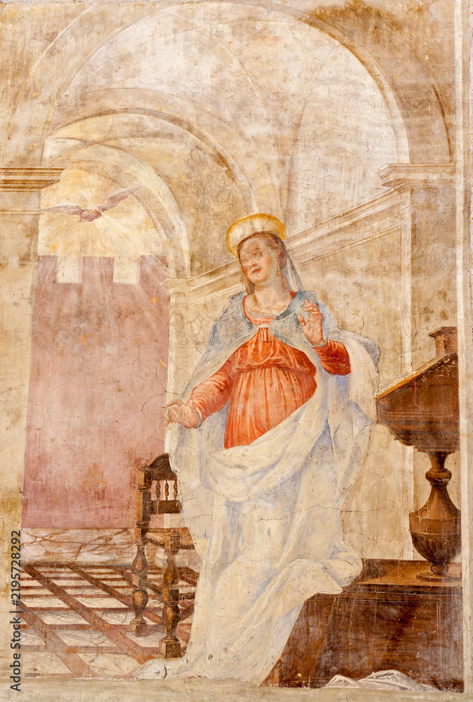 Fototapeta premium Rome - The Fresco of apostle on the wall of Basilica di Santa Prassede